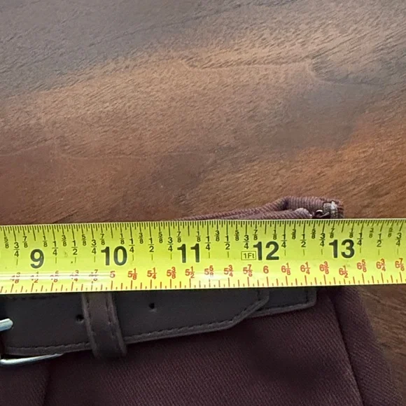 Commense Retro Belted Zipper Skirt chocolate brown faux wrap asymmetric XS nwt - Picture 5 of 8